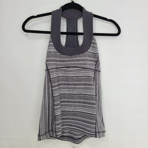 Lululemon Athletic Tank Top Built-In  Support Gray Scoop Size Small